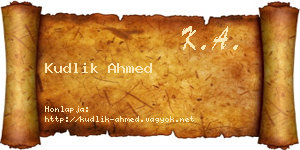 Kudlik Ahmed névjegykártya